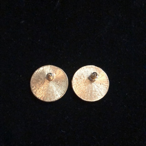 Pink Gold Tone Statement Earrings - Picture 3 of 4